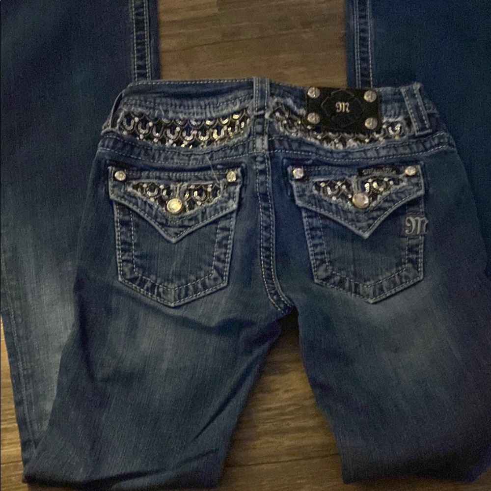 Women's Blue Embellished Jeans